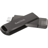 SanDisk iXpand lecteur USB flash 256 Go USB Type-C / Lightning 3.2 Gen 1 (3.1 Gen 1) Noir, Clé USB Noir, 256 Go, USB Type-C / Lightning, 3.2 Gen 1 (3.1 Gen 1), Pivotant, Protection par mot de passe, Noir