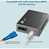 TP-Link MC200CM V3 convertisseur de support réseau Interne 1000 Mbit/s 850 nm Noir Gris, 1000 Mbit/s, IEEE 802.3ab, IEEE 802.3x, IEEE 802.3z, Gigabit Ethernet, 1000 Mbit/s, SC, Avec fil, Vente au détail