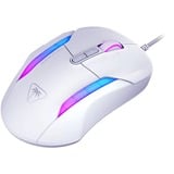 Turtle Beach Kone II - Souris gaming RGB ergonomique filaire, capteur optique 26 000 DPI, interrupteurs optiques 100 M de clics, 23 entrées personnalisables, molette 4D, patins en PTFE pur - Blanc arctique Blanc, capteur optique 26 000 DPI, interrupteurs optiques 100 M de clics, 23 entrées personnalisables, molette 4D, patins en PTFE pur - Blanc arctique, Droitier, Optique, USB Type-A, 26000 DPI, Blanc