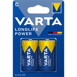 Varta -4914/2B Piles domestiques, Batterie Batterie à usage unique, C, Alcaline, 1,5 V, 2 pièce(s), Bleu, Or