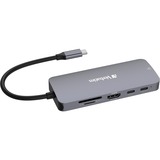 Verbatim CMH-09 USB Type-C 10000 Mbit/s Argent, Station d'accueil Gris, USB Type-C, HDMI, RJ-45, USB 3.2 Gen 1 (3.1 Gen 1) Type-A, USB 3.2 Gen 2 (3.1 Gen 2) Type-A, USB 3.2 Gen 2..., MicroSD (TransFlash), SD, 10000 Mbit/s, 60 Hz, Argent