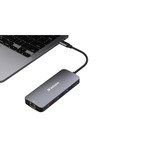 Verbatim CMH-09 USB Type-C 10000 Mbit/s Argent, Station d'accueil Gris, USB Type-C, HDMI, RJ-45, USB 3.2 Gen 1 (3.1 Gen 1) Type-A, USB 3.2 Gen 2 (3.1 Gen 2) Type-A, USB 3.2 Gen 2..., MicroSD (TransFlash), SD, 10000 Mbit/s, 60 Hz, Argent