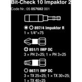 Wera Bit-Check 10 Impaktor 2, Set d'embouts de vissage 10 pièces, recouvertes de diamant, extrêmement résistantes