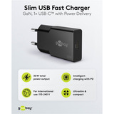 goobay Chargeur rapide USB-C PD GaN Slim (30 W) Noir