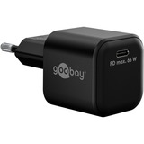 goobay Ensemble de charge USB-C, PD, 65 Watt, câble textile USB-C, Chargeur Noir