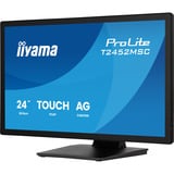 iiyama ProLite T2452MSC-B2AG 24" Moniteur tactile Noir (Mat), 1x DisplayPort, 1x HDMI, 2x USB-A, 120 Hz, 61 cm (24"), 1920 x 1080 pixels, Full HD, LED, 5 ms, Noir