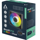 ARCTIC BioniX P14 A-RGB ventilateurs de boîtier Noir, 3 pièces, 140 x 140 x 28 mm, PWM