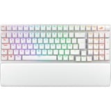 ASUS ROG Strix Scope II 96 Wireless clavier Gaming USB + RF Wireless + Bluetooth QWERTZ Allemand Blanc Blanc, Layout DE, ROG NX Snow, Avec fil &sans fil, USB + RF Wireless + Bluetooth, Clavier mécanique, QWERTZ, LED RGB, Blanc
