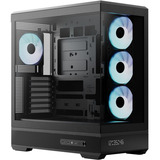 Aerocool  boîtier midi tower Noir | 2x USB-A | 1x USB-C | RGB | Window