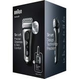 Braun Series 8 8457cc Wet&Dry Rasoir à grille Tondeuse Noir, Gris Argent, Rasoir à grille, SensoFlex, Noir, Gris, Chargement, Batterie, 60 min