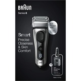 Braun Series 8 8457cc Wet&Dry Rasoir à grille Tondeuse Noir, Gris Argent, Rasoir à grille, SensoFlex, Noir, Gris, Chargement, Batterie, 60 min
