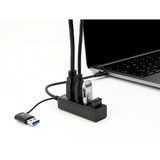 DeLOCK USB 3.2 Gen 1 à 4 ports avec connexion USB Type-C ou USB Type-A, Hub USB Noir