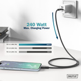 Digitus Câble de connexion en silicone USB4 Gen 2x2 USB-C > USB-C Noir