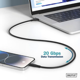 Digitus Câble de connexion en silicone USB4 Gen 2x2 USB-C > USB-C Noir