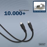 Digitus Câble de connexion en silicone USB4 Gen 2x2 USB-C > USB-C Noir