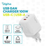 Digitus Chargeur USB GaN 100W, 2x USB-C, 1x USB-A 