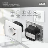 Digitus Prise de sécurité encastrée, avec 1x USB-A et 1x USB-C, Prise de courant Blanc