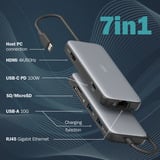 Digitus Station d'accueil USB-C 7 ports Gris/Noir