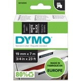 Dymo D1 étiquettes autocollantes authentiques | rouleau de 19 mm x 7 m | impression en blanc sur fond noir | autocollantes | pour étiqueteuses LabelManager, Ruban Blanc sur noir, Polyester, Belgique, -18 - 90 °C, DYMO, LabelManager, LabelWriter 450 DUO