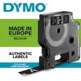 Dymo D1 étiquettes autocollantes authentiques | rouleau de 19 mm x 7 m | impression en blanc sur fond noir | autocollantes | pour étiqueteuses LabelManager, Ruban Blanc sur noir, Polyester, Belgique, -18 - 90 °C, DYMO, LabelManager, LabelWriter 450 DUO