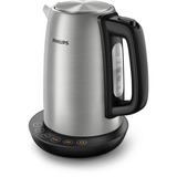 Philips Avance Collection HD9359/90 Bouilloire avec température réglable,1,7L Acier inoxydable/Noir, 1,7L, 1,7 L, 2200 W, Métal, Indicateur de niveau d'eau, Arrêt de sécurité en cas de surchauffe, Fonction garder au chaud