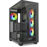 Sharkoon ELITE SHARK CA500 boîtier midi tower Noir | 2x USB-A | 1x USB-C | RGB | Verre Trempé