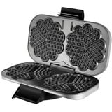 Unold 48241 moule à gauffres 2 gauffre(s) 1300 W Noir, Argent, Machine à gauffre Argent/Noir, 2 gauffre(s), Cœur (forme), Noir, Argent, Métal, 0,95 m, Noir
