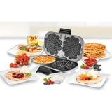 Unold 48241 moule à gauffres 2 gauffre(s) 1300 W Noir, Argent, Machine à gauffre Argent/Noir, 2 gauffre(s), Cœur (forme), Noir, Argent, Métal, 0,95 m, Noir