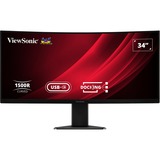 ViewSonic Display VG3419C écran plat de PC 86,4 cm (34") 3440 x 1440 pixels UltraWide Quad HD LED Noir Moniteur incurvé Noir (Mat), 1x DisplayPort, 1x HDMI, 1x USB-C, 3x USB-A, 1x RJ-45, 120 Hz, 86,4 cm (34"), 3440 x 1440 pixels, UltraWide Quad HD, LED, 3,5 ms, Noir