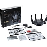 ASUS RT-AX89X AX6000 AiMesh routeur sans fil Ethernet Bi-bande (2,4 GHz / 5 GHz) Noir Noir/Or, Wi-Fi 6 (802.11ax), Bi-bande (2,4 GHz / 5 GHz), Ethernet/LAN, 3G, Noir, Routeur