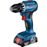 Bosch BOSCH GSR 18V-45 2x 2,0Ah Zubehör L-CASE, Perceuse/visseuse Bleu/Noir, Perceuse à poignée pistolet, Sans clé, Noir, Bleu, 1,3 cm, 500 tr/min, 1,5 mm