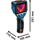 Bosch GTC 600 C Professional, Détecteur thermique Bleu/Noir, Noise equivalent temperature difference (NETD), -20 - 600 °C, 9 Hz, 50 mK, Thermique, 2 °C