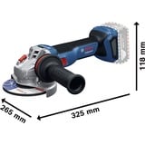 Bosch Meuleuse d'angle sans fil GWS 18V-11 S Professional solo, 18Volt Bleu