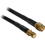 DeLOCK 2m SMA m/f câble coaxial CFD200 Noir, Adaptateur Noir, 2 m, CFD200, SMA, SMA, Noir