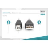 Digitus Câble de connexion USB 2.0 USB-A (mâle) > USB-B (mâle) Noir