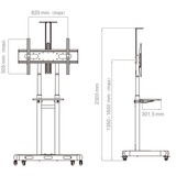 HAGOR HP Twin Stand HD 2,13 m (84") Noir, Système de support Noir, 90 kg, 2,13 m (84"), 139,7 cm (55"), 800 x 500 mm, 1350 - 1650 mm
