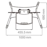 HAGOR HP Twin Stand HD 2,13 m (84") Noir, Système de support Noir, 90 kg, 2,13 m (84"), 139,7 cm (55"), 800 x 500 mm, 1350 - 1650 mm