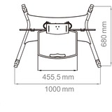 HAGOR HP Twin Stand HD 2,13 m (84") Noir, Système de support Noir, 90 kg, 2,13 m (84"), 139,7 cm (55"), 800 x 500 mm, 1350 - 1650 mm