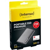 Intenso 256GB Premium 256 Go Anthracite SSD externe Anthracite, 256 Go, 1.8", Micro-USB B, 3.2 Gen 1 (3.1 Gen 1), 320 Mo/s, Anthracite