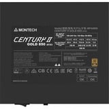 Montech CENTURY II 850 alimentation modulaire 850 watt Argent, 1x 12V-2x6, 4x PCIe
