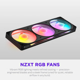 NZXT F360 RGB ventilateurs de boîtier Noir, 3 pièces, 360 x 120 x 25 mm, PWM