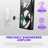 NZXT F360 RGB ventilateurs de boîtier Noir, 3 pièces, 360 x 120 x 25 mm, PWM