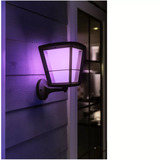 Philips White & Color Ambiance Econic Outdoor lampe murale sur pied, Lumière LED Noir
