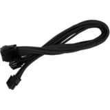 SilverStone 8pin - EPS12V 8pin(4+4), 0.3m 0,3 m, Câble d'extension Noir, 0.3m, 0,3 m, 8-pin(4+4) EPS12V, Mâle/Mâle, Noir