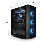 Thermaltake PC-000094-DE, PC gaming Noir/transparent