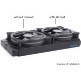 Alphacool Capot & découplage 140mm (7mm épais), Cadre de montage Noir