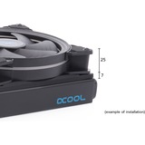 Alphacool Capot & découplage 140mm (7mm épais), Cadre de montage Noir