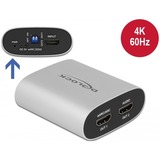 DeLOCK HDMI Audio Extractor 4K 60Hz > HDMI eARC, Adaptateur Argent, zilver