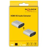 DeLOCK HDMI Audio Extractor 4K 60Hz > HDMI eARC, Adaptateur Argent, zilver