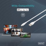 Digitus Câble en silicone USB 2.0 USB-A > Lightning, certifié MFI Blanc
